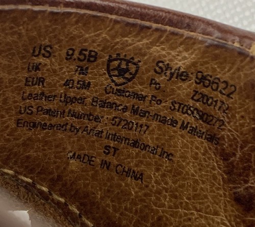 Sandalias planas Ariat de cuero genuino 9,5 B sin cordones marrón - Imagen 12 de 13