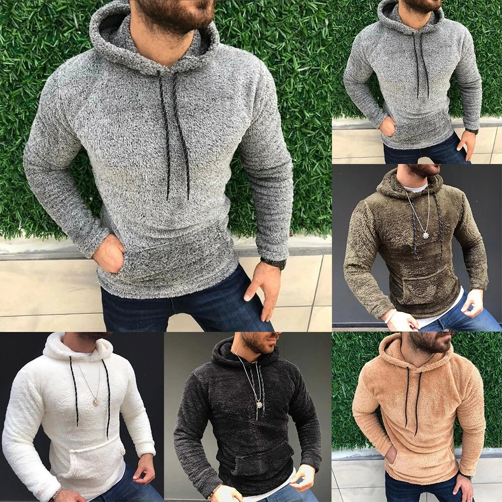 Fluffy jumper sale with hood