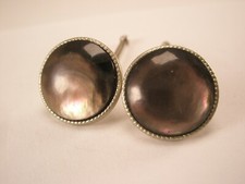 SINGLES 2 9/16" Round Gray Mother of Pearl Vintage Formal Groom Tux Studs c230