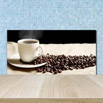 Küchenrückwand Spritzschutz aus Glas 100x50 Essen & Getränke Aromatischer Kaffee