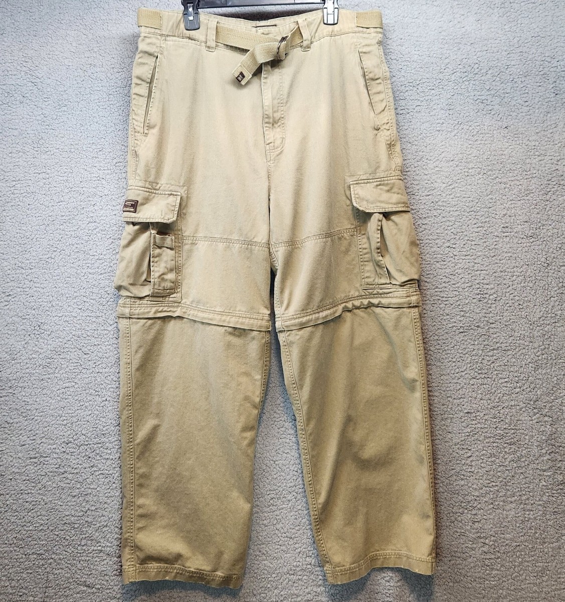 Vintage Abercrombie & Fitch Mens Cargo Pants XL Khaki Convertible