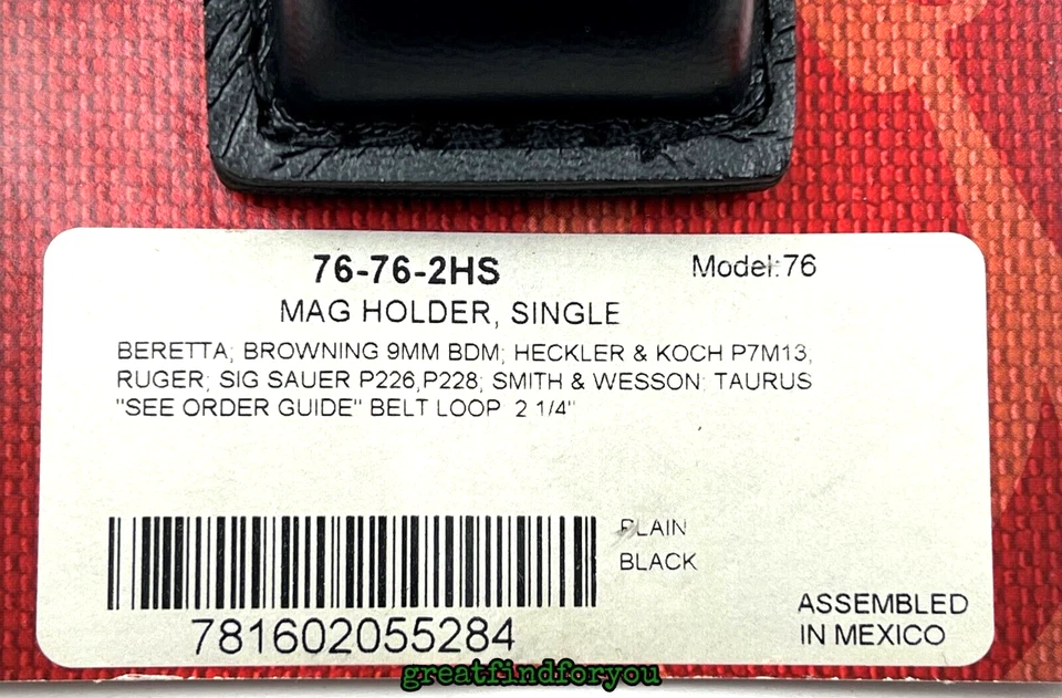 NEW ! Safariland 76-76-2HS (Hidden Snap) Single Magazine Holder / Case - L@@K!! - Image 4 of 4