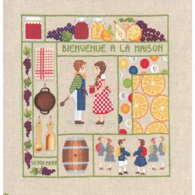 Kit Point De Croix Le Bonheur Des Dames "Welcome April" - DIY, Dimensions 21x23cm Sur Aida 18ct
