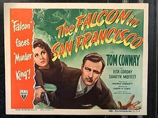 THE FALCON IN SAN FRANCISCO 1945 ORIGINAL TITLE LOBBY CARD, TOM CONWAY