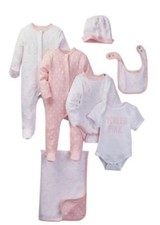 NWT Kate Spade Baby 7pc Bodysuit Shirt Hat Bib Blanket Gift Set 9m NEW Polka Dot