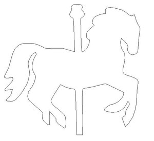 unfinished wooden carousel horses