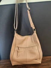 The Sak Lucia Leather Crossbody Pink Purse With Adjustable Strap 