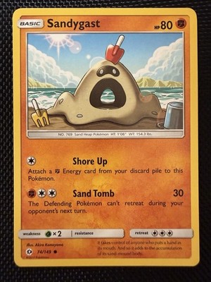 Sandygast 74/149 Sun & Moon Base Set Regular English LP - Pokemon