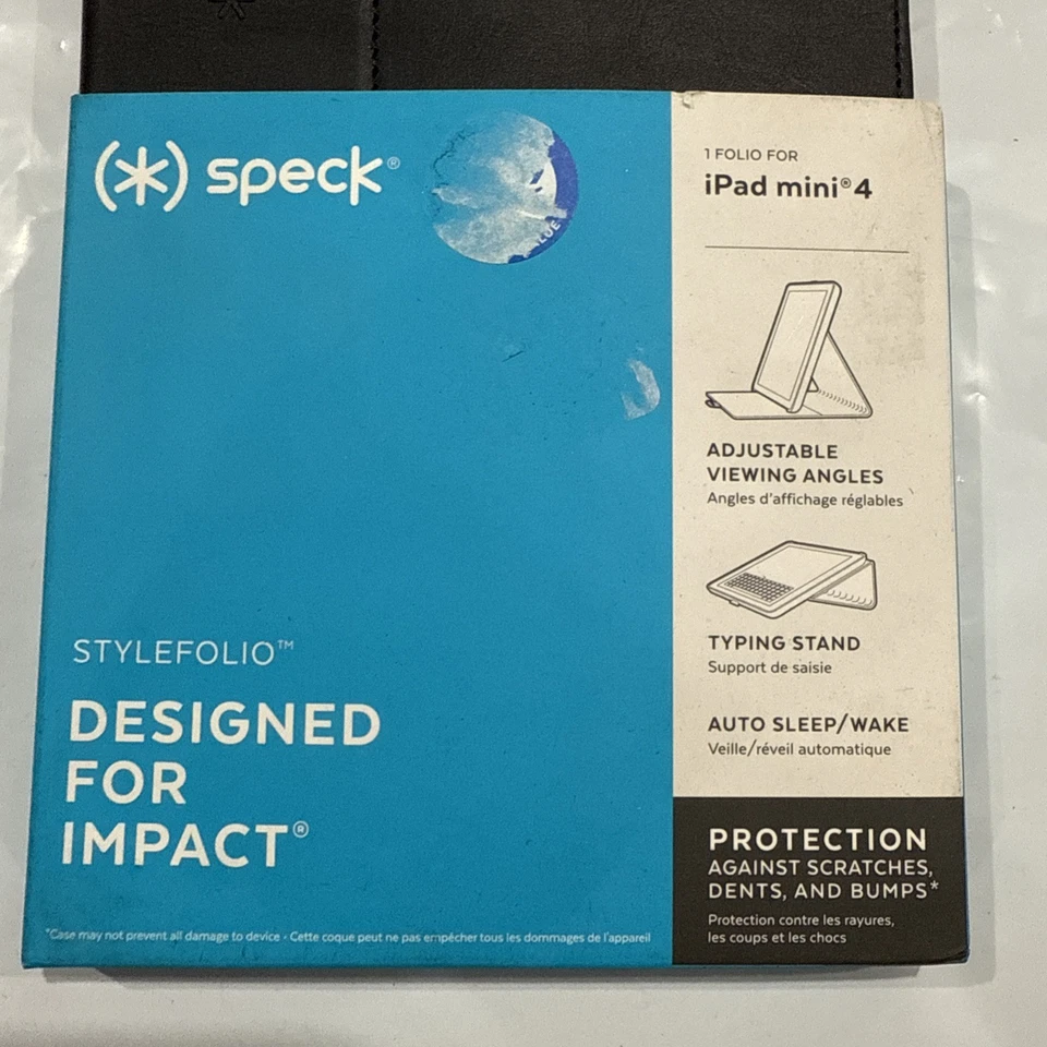 Speck Products StyleFolio Slim Case & Stand for iPad Mini 4 Black Drop Resistant - Image 2 of 4