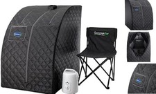 Lightweight Portable Personal Steam Sauna Spa for Relaxation at Home, 60 Black