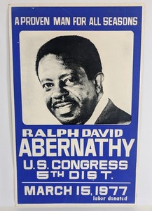 Ralph Abernathy U.S. Congressional Campaign Poster - Georgia 1977