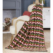 Herrschners  Yuletide Ripple Afghan Crochet K...