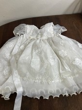 Vintage Toddler Baptism Christening Lace And Pearl Layered Dress Size 3T