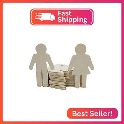 Creative Hobbies 24 Pack - 4.5 Inch Wood Male & Female Shapes, Wood Natural Slic
