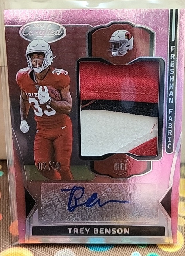 2024 Panini Certified - Trey Benson 'Freshman Fabric' Mirror Pink Patch Auto /49