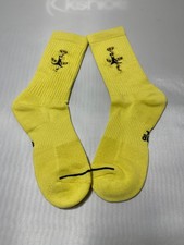 Nike Jordan x Travis Scott Crew Socks Men's Medium Yellow Jumpman FV4054-308