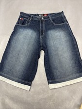 Southpole Jean Shorts Mens 38 Baggy Y2K Denim Jorts Red Tab Baggy Wide