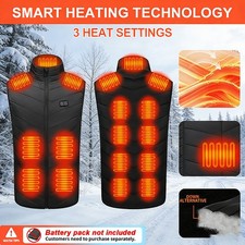 Winter Warm Electric Vest Heated Jacket USB Thermal Heat Pad Body Warmer Unisex