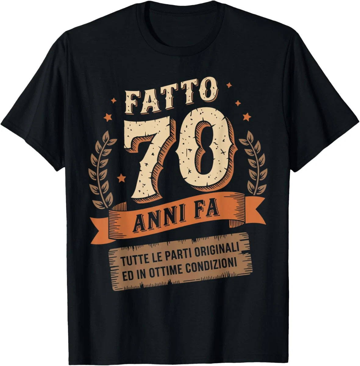 Puzzletee T-Shirt Compleanno: 'Non Ho 70 Anni Ma 57,38 + IVA' – Maglietta Divertente In Cotone