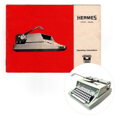 Hermes 3000 Typewriter  Instruction Manual Antique Vtg Repro User Media 1970s