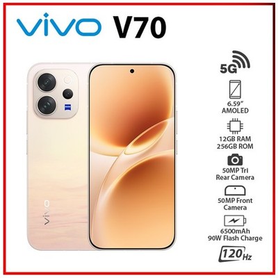 VIVO V70 5G 12GB+256GB GOLD Dual SIM Octa Core Unlocked Android Mobile Phone