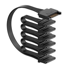 sata Power Splitter Cable 6 Way, 15 Pin SATA to 6 for HDD SSD Optical Drives,