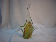 12 inch Tall Sommerso Murano Hand Blown Art Glass Fish Sculpture Made in Italy