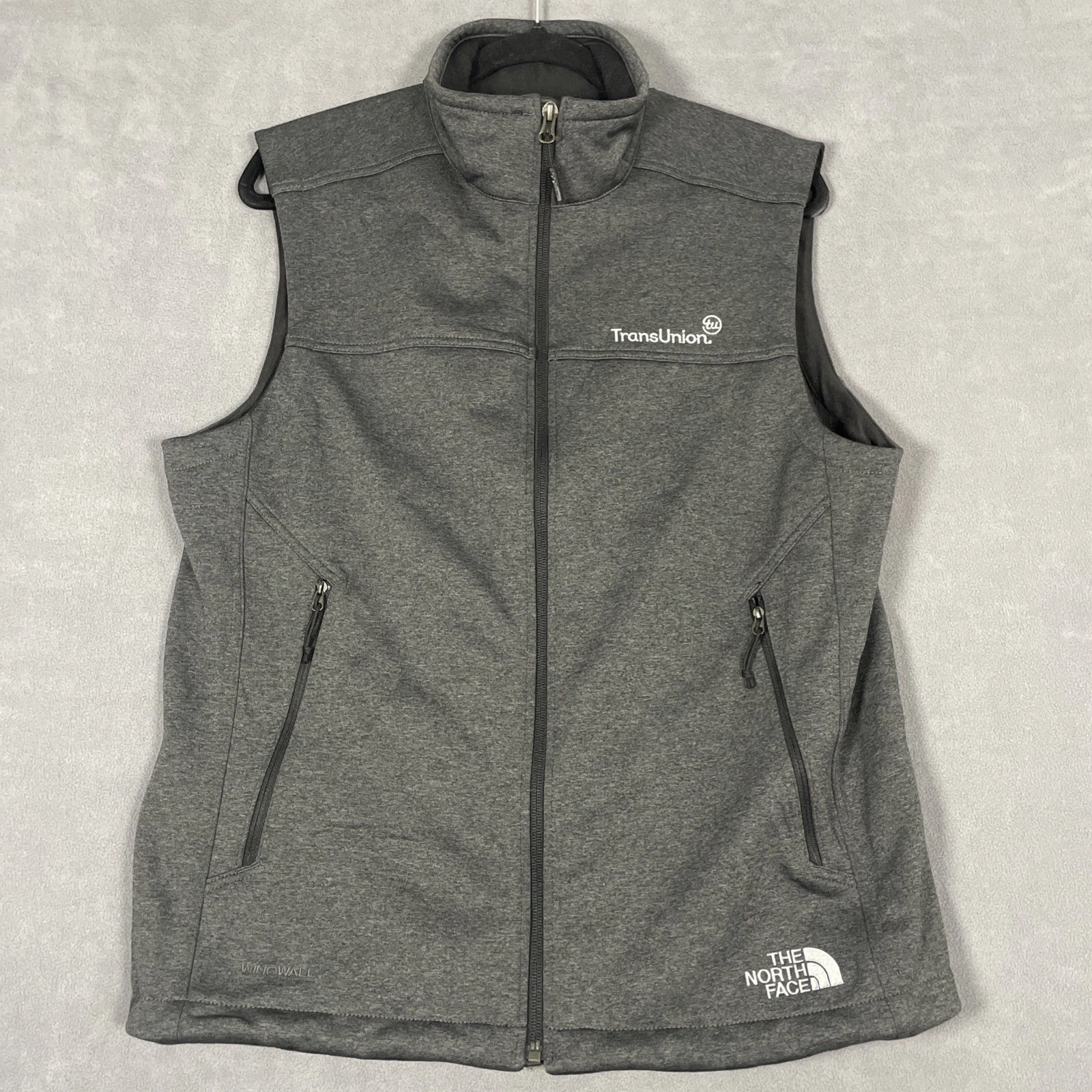 The North Face Apex Canyonwall Windwall Vest Gray Softshell Full Zip Sz Medium