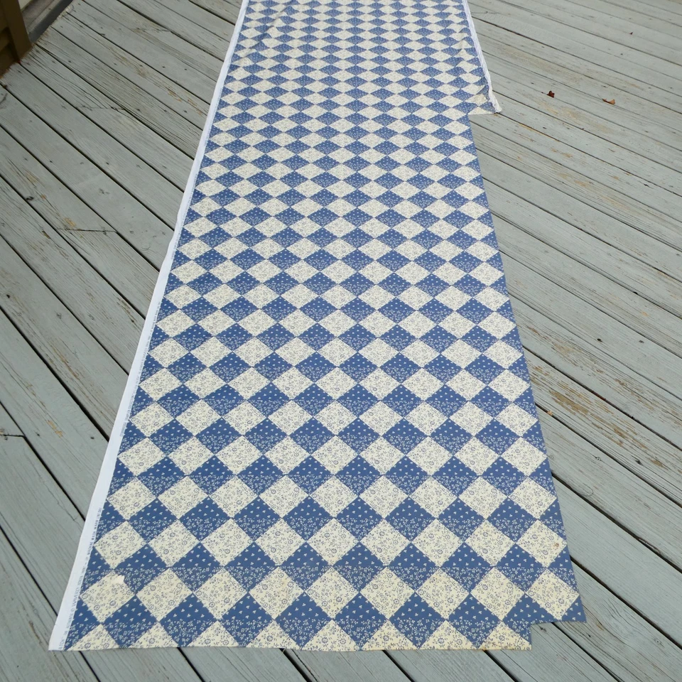 Waverly Sturbridge Sampler Collection Fabric Village Patch Blue White Floral 7yd - Image 2 of 4