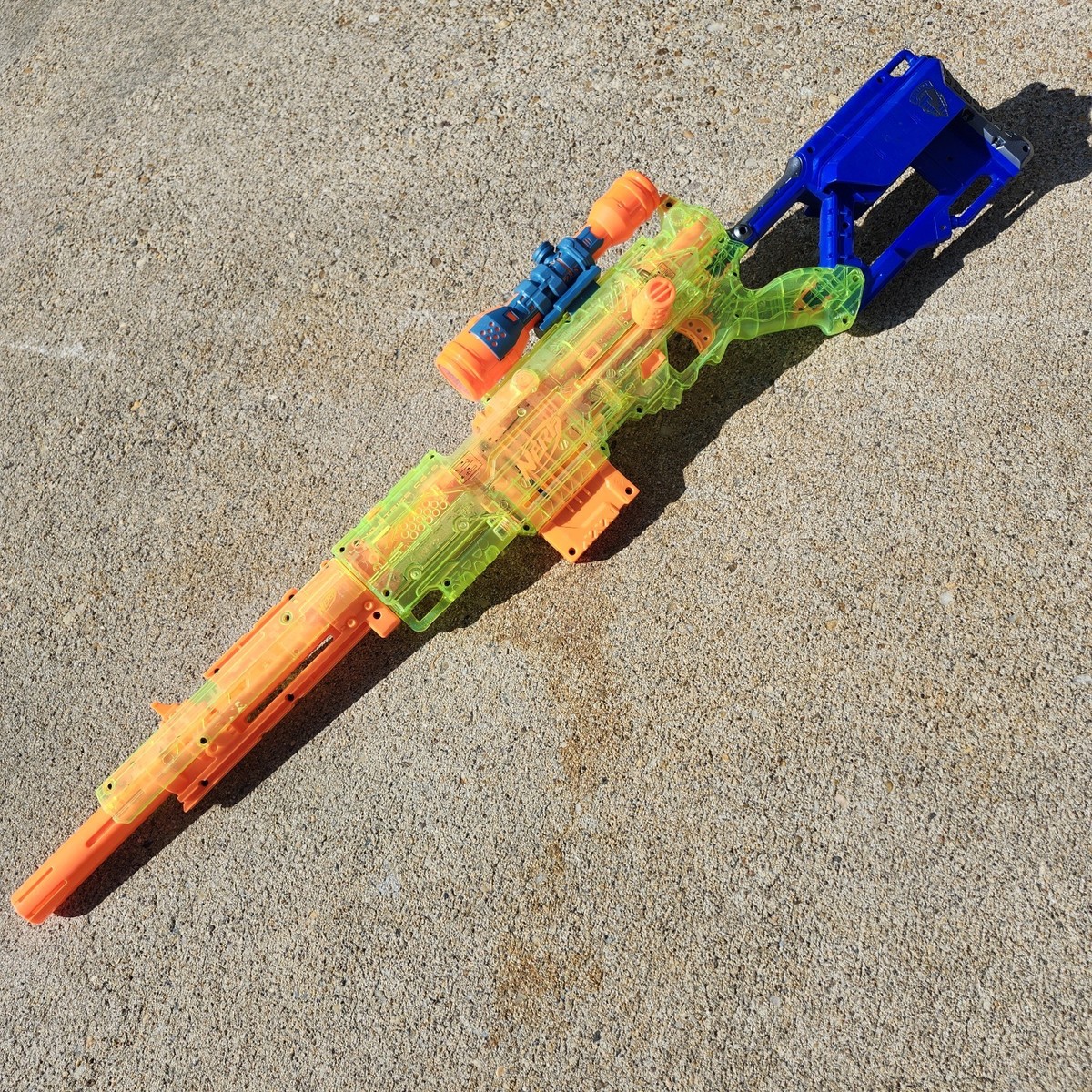 NERF Sonic Series Longstrike CS-6 Clear Green Sniper Dart Blaster
