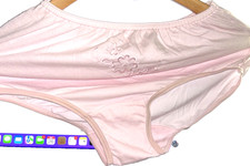 Vintage sz L Pink High Waisted Granny Panties Second Skin W/ Embroidery