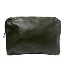 Auth BOTTEGA VENETA Intrecciato - Khaki Leather B********* Mens Clutch Bag