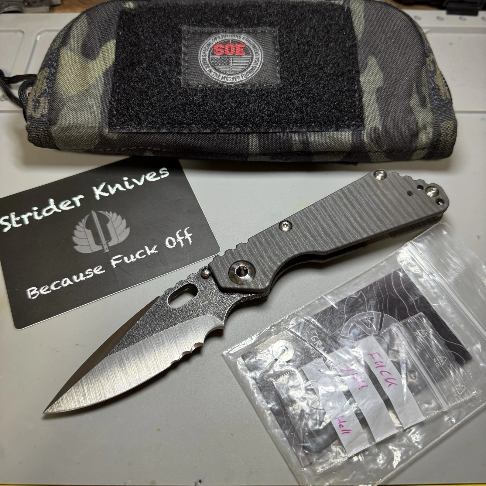 Mick Strider Knives (MSC) - Dual Ti SnG (Serrated, Spearpoint)
Opens in a new window or tab