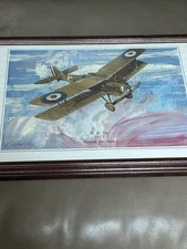 Vintage Framed Print of a WW I 1917 S.E. 5A Scout Biplane size 18.75 x 9.5