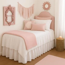 Twin XL 32 Inch Drop Extended Dorm Room Bed Skirt,100% Microfiber College Bed Es