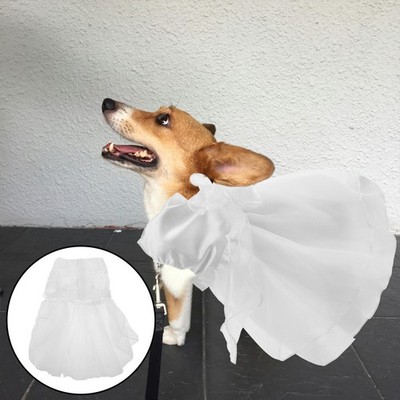  Hundekleid, Tutu-Rock, Prinzessinnenkleid, weißes Haustierkostüm, formelle