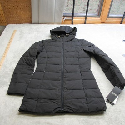 Ralph Lauren Jacket DOWN Women XS Black Hooded Light Pack Quilted Puff $190 NWD