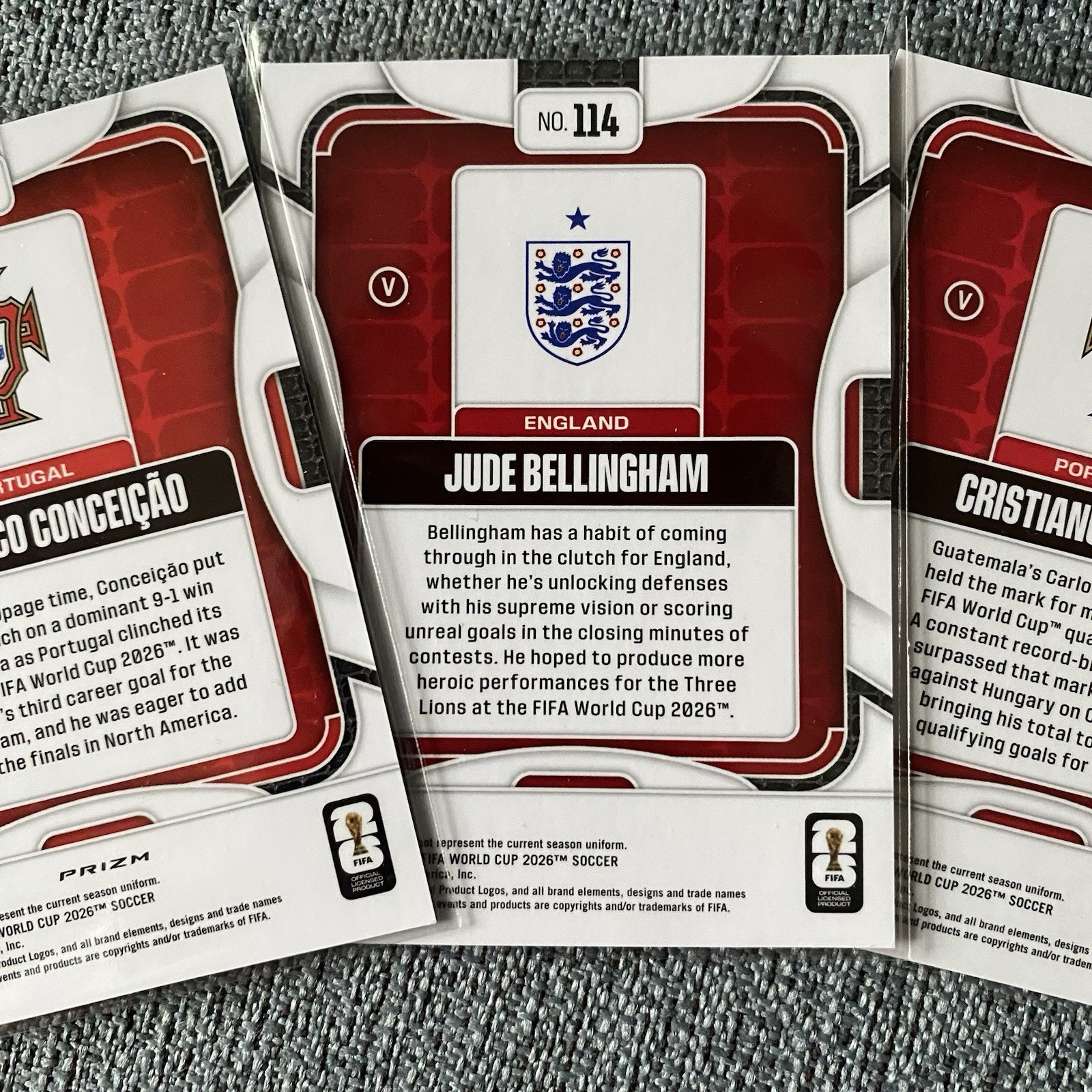 2026 Panini Prizm FIFA World Cup Ronaldo Bellingham V Variant + Conceicao /225 view 7