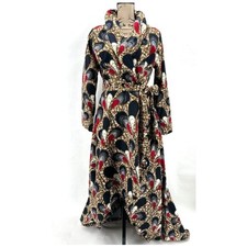 Ray Darten Omoefe African Print Wrap Jacket Dress Womens L Navy Red Ethnic Boho