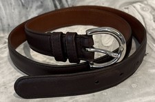 Coach Brown Leather Belt 8504 Medium Silver Buckle Cowhide Chocolate 35 Vtg