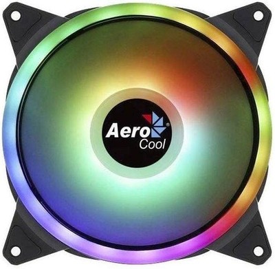 Aerocool Duo 14 ARGB LED PC Lüfter, 140 mm, 1000 U/min, gebogene Lüfterblätter