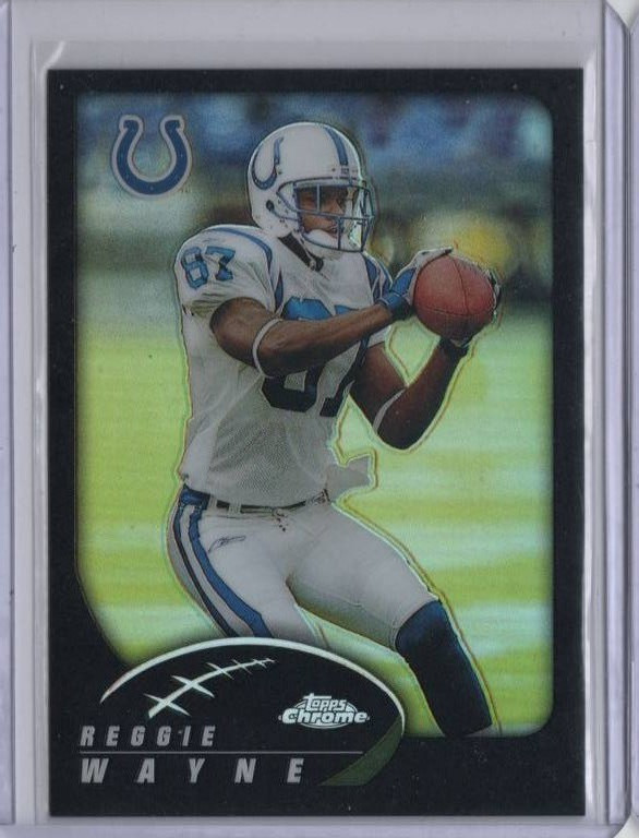 2002 Topps Chrome #63 REGGIE WAYNE Black Refractor /599 Rare Colts Football Card