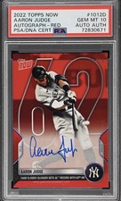 PSA 10 AARON JUDGE 62 HOMERUN AUTO RED /10 RECORD 2022 TOPPS NOW 1012D LOW POP 1