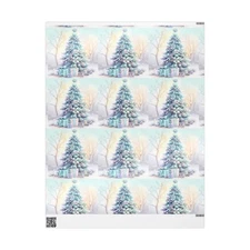 Christmas Tree Wrapping Paper, Holiday Gift Wrap, Eco-Friendly Paper, Seasonal