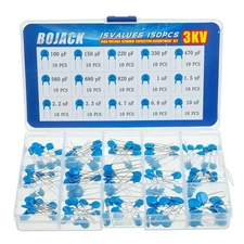 BOJACK 15 Values 150 Pcs 3KV / 100 pF to 10 nF High Voltage DIP Ceramic Capac