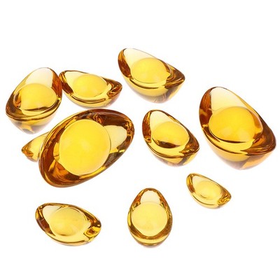2Pcs Feng Shui Chinese Ancient Gold Ingot Mascot Citrine Ingot Money Wea'YH
