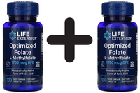 2 X Life Extension Optimized Folate, 1700Mcg - 100 Vegetarian (149,95 Eur/Kg)