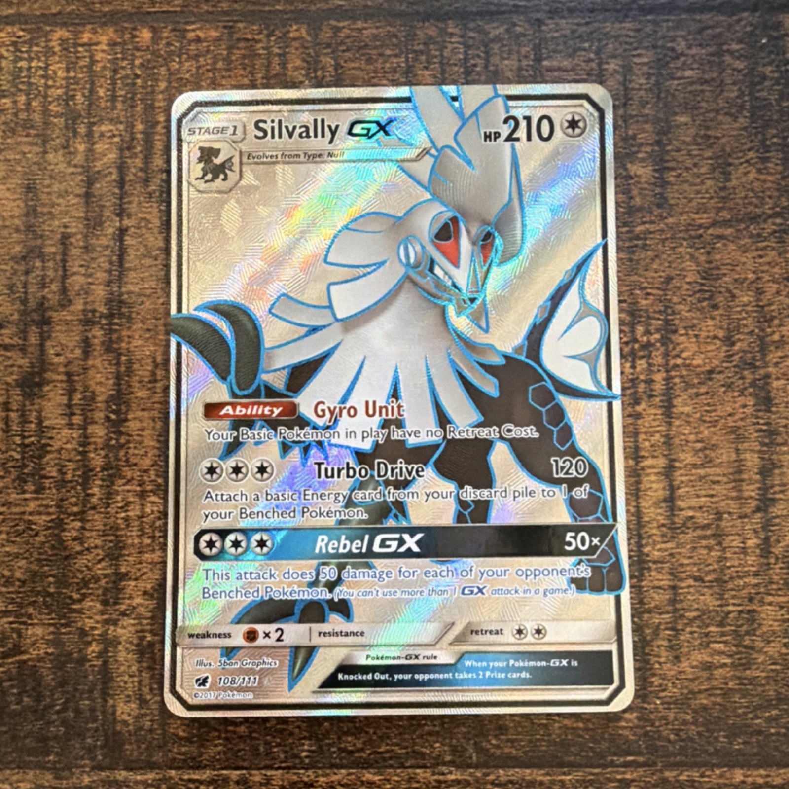 Silvally GX Full Art Holo 108/111 SM-Crimson Invasion Ultra Rare Pokemon Card