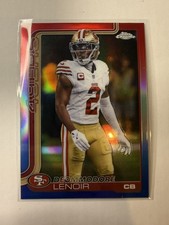 2025 Topps Chrome Deommodore Lenoir #269 Red/White/Blue Refractor 49ers