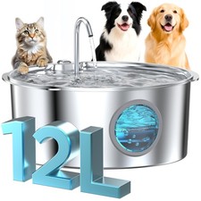 Dog Water Fountain for Large Dogs: Stainless Steel Dog Fountain Water Bowl - ...